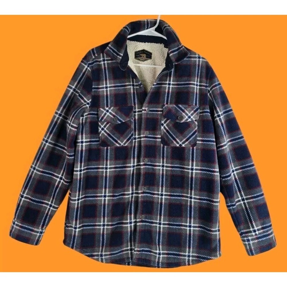 Freedom Foundry Men's Super Plush Flannel Blue/White/Red Size M